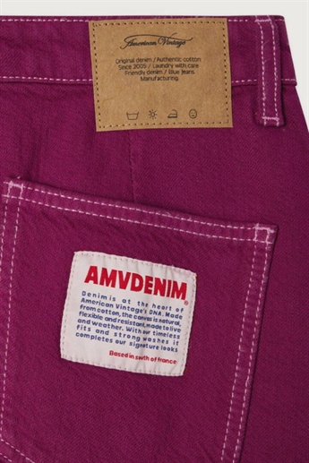 American Vintage, NYO13B Nyolow denim skirt, OVERDYED FUCHSIA